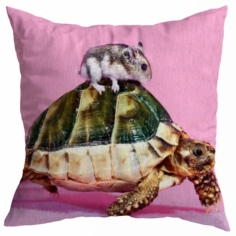 Декоративная подушка Seletti Cushion Mouse and Turtle Розовый Зеленый Серый Декоративная подушка Seletti Cushion Mouse and Turtle Розовый Зеленый Серый в Костроме | Loft Concept