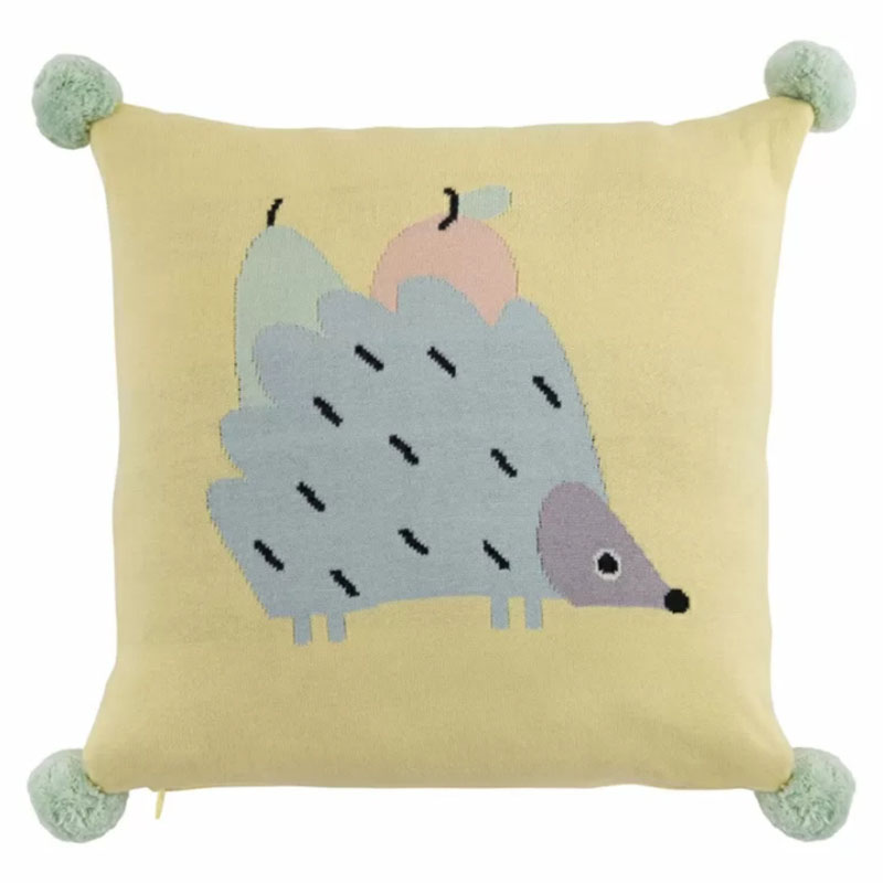 Подушка с помпонами Hedgehog Мульти Подушка с помпонами Hedgehog Мульти в Костроме | Loft Concept