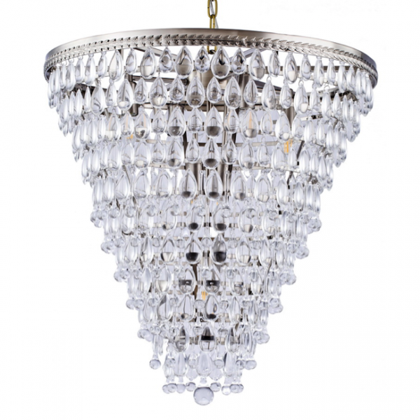 Люстра Clarissa Glass Drop Pendant 61 Nickel Хром Люстра Clarissa Glass Drop Pendant 61 Nickel Хром в Костроме | Loft Concept