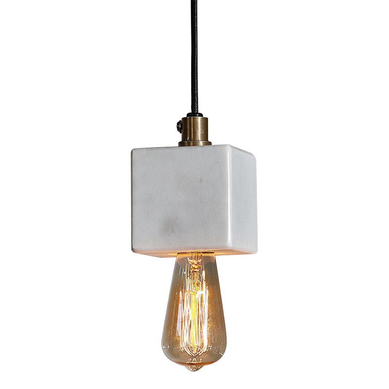 Подвесной светильник Shaw Cube Marble Hanging Lamp Черный Белый Мрамор Bianco Подвесной светильник Shaw Cube Marble Hanging Lamp Черный Белый Мрамор Bianco в Костроме | Loft Concept