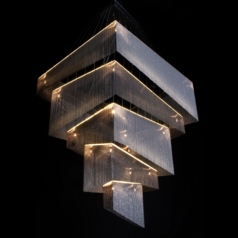 Люстра Серебряные цепочки Willowlamp Geometric Storm Silver Серебряный Люстра Серебряные цепочки Willowlamp Geometric Storm Silver Серебряный в Костроме | Loft Concept