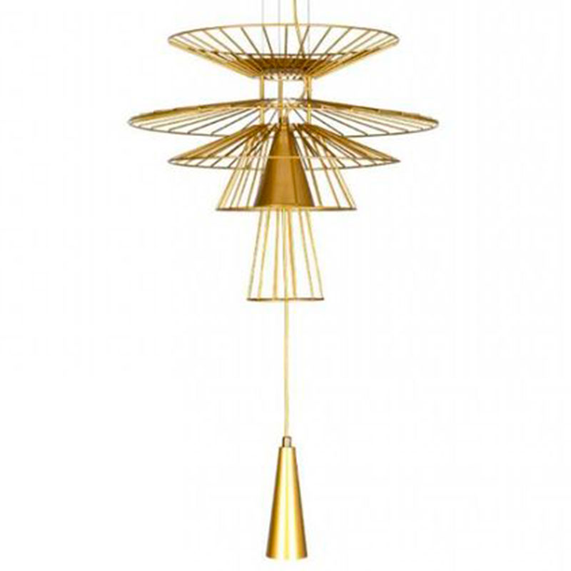 Люстра с металлическим плафоном Shade Metal Chandelier 70 см Золотой Люстра с металлическим плафоном Shade Metal Chandelier 70 см Золотой в Костроме | Loft Concept
