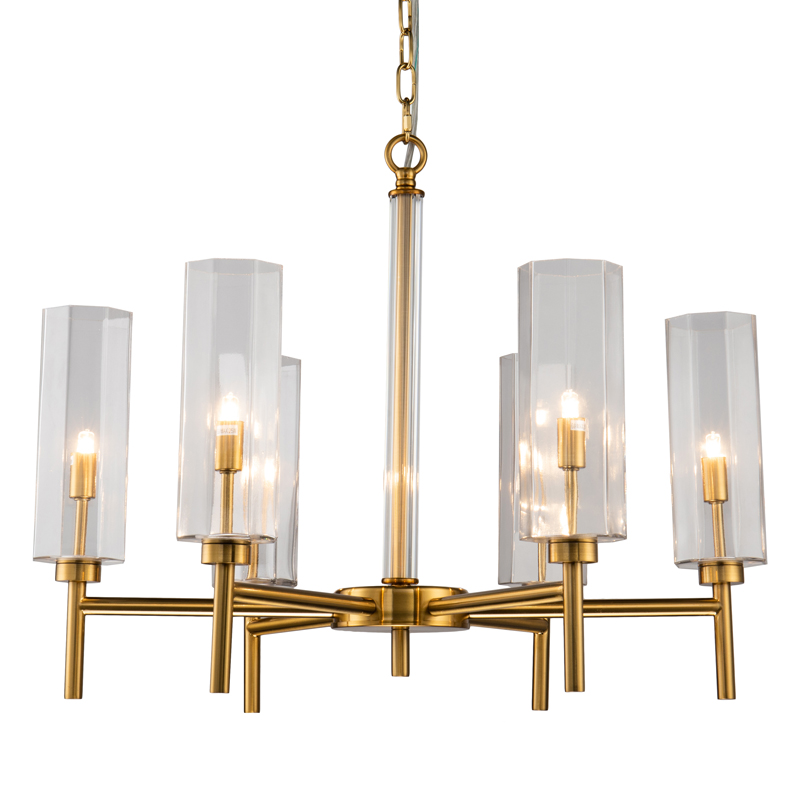 Люстра Claudine Chandelier 65 Латунь Прозрачный Люстра Claudine Chandelier 65 Латунь Прозрачный в Костроме | Loft Concept