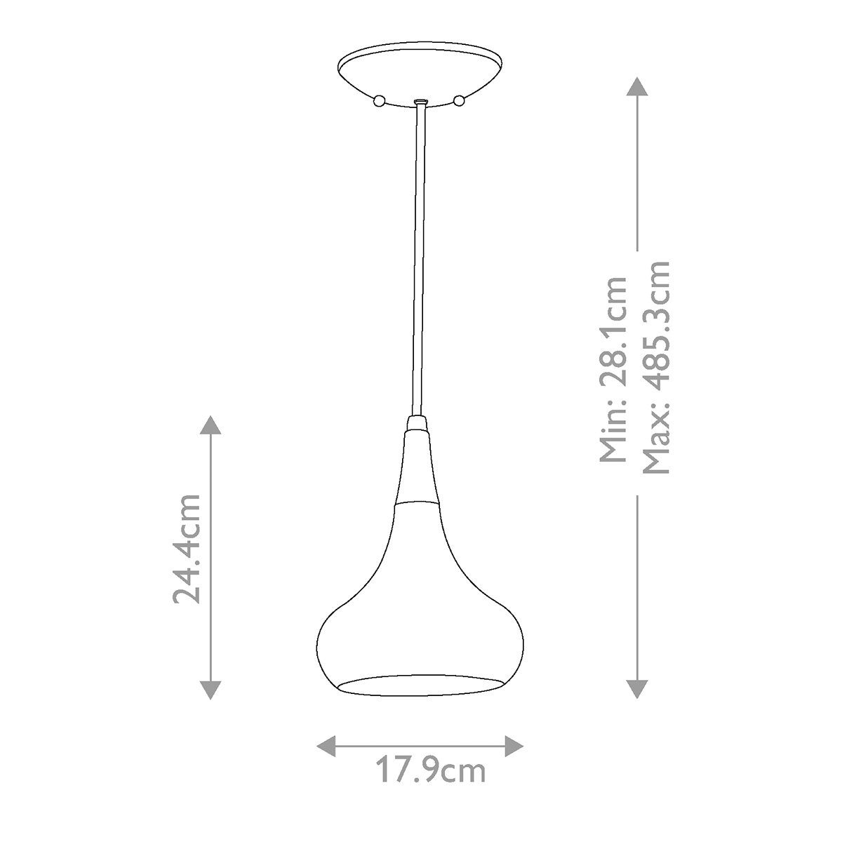  Подвесной светильник с каплевидным плафоном темного цвета Feiss в Костроме