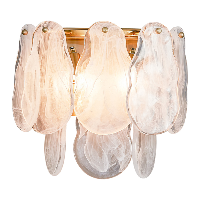 Бра Maat Textured Glass Sconce Белое матовое стекло Глянцевое золото Бра Maat Textured Glass Sconce Белое матовое стекло Глянцевое золото в Костроме | Loft Concept