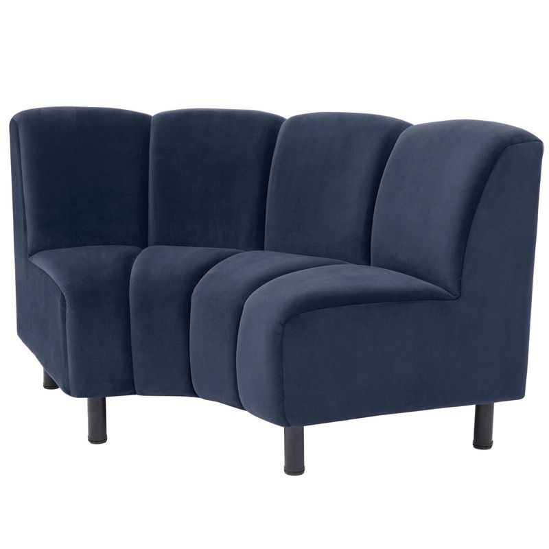 Диван Eichholtz Sofa Hillman II Сапфирово-синий Черный Диван Eichholtz Sofa Hillman II Сапфирово-синий Черный в Костроме | Loft Concept