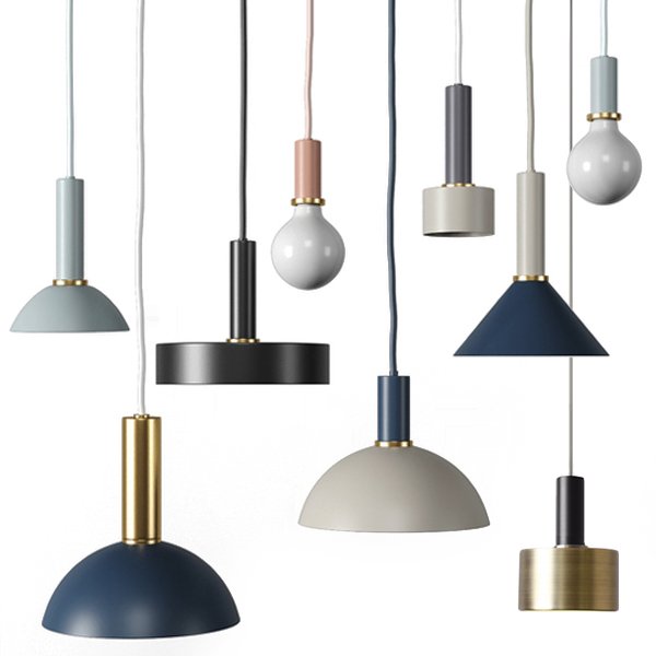 Подвесной светильник Ferm Living Socket Pendant High Черный Латунь Голубой пастельный Темно-синий Белый Дымчатая Роза Подвесной светильник Ferm Living Socket Pendant High Черный Латунь Голубой пастельный Темно-синий Белый Дымчатая Роза в Костроме | Loft Concept