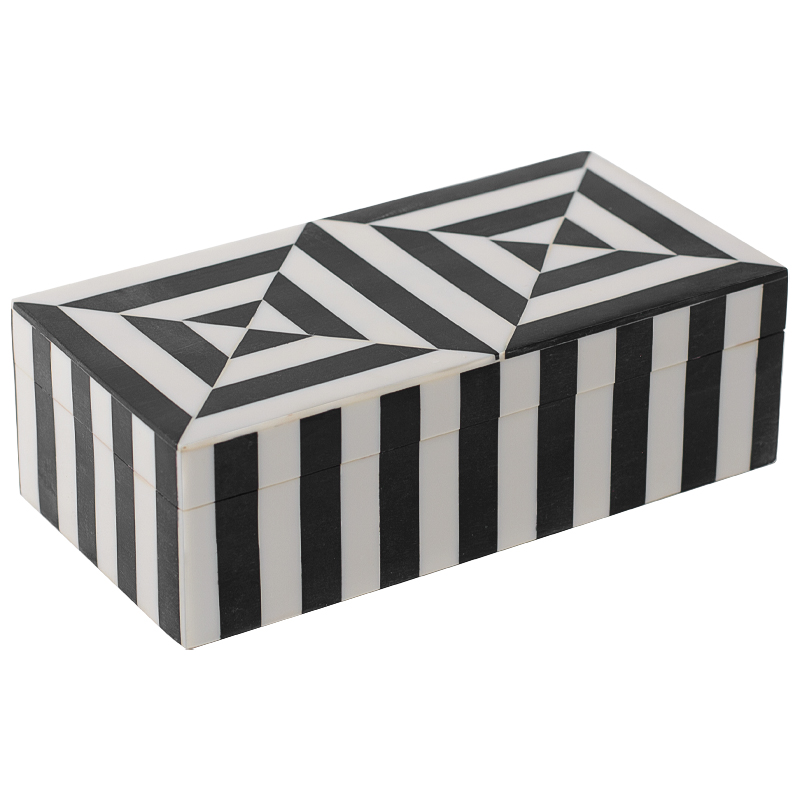 Шкатулка Squares Bone Inlay Box Черно-белый Шкатулка Squares Bone Inlay Box Черно-белый в Костроме | Loft Concept