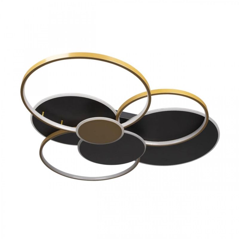 Потолочный светильник Black three rings Gold 100 см Золотой Черный Потолочный светильник Black three rings Gold 100 см Золотой Черный в Костроме | Loft Concept