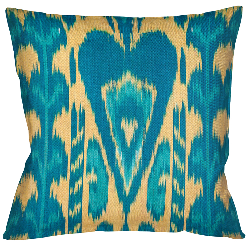 Декоративная подушка Ikat Pattern Голубая Мульти в Костроме | Loft Concept 