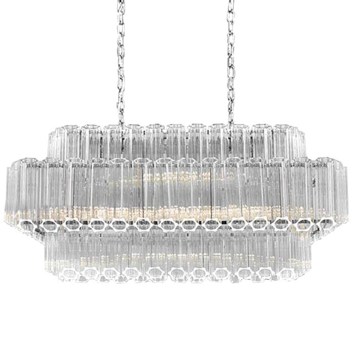 Люстра Chandelier Hexagon Rectangle Прозрачное Стекло Хром Люстра Chandelier Hexagon Rectangle Прозрачное Стекло Хром в Костроме | Loft Concept
