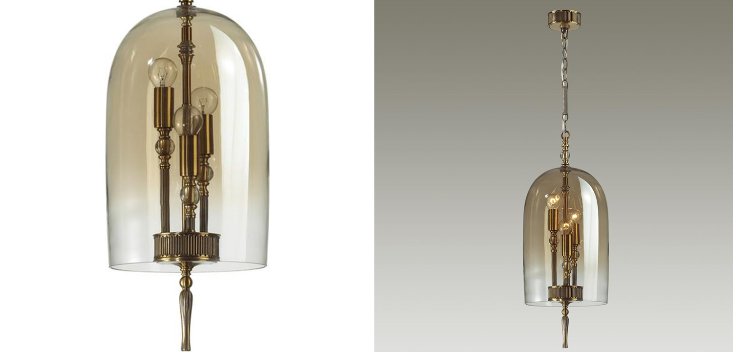 Подвесной светильник Glass Dome Bronze 24 - фото