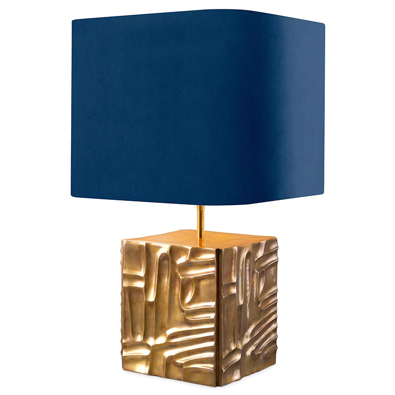 Настольная лампа Eichholtz Table Lamp Oregon Blue Velvet Синий Латунь Настольная лампа Eichholtz Table Lamp Oregon Blue Velvet Синий Латунь в Костроме | Loft Concept