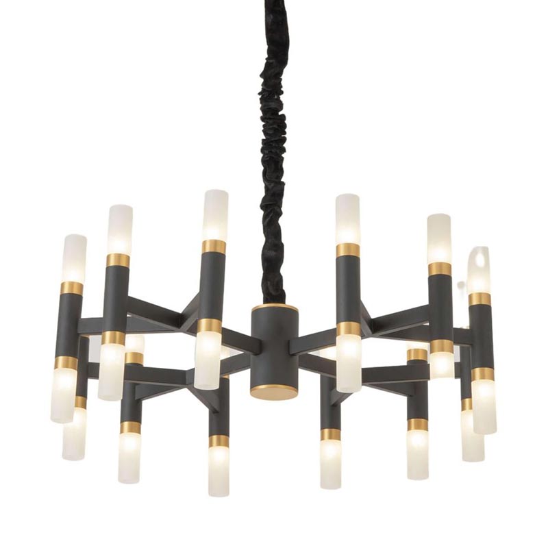 Люстра Beltram Chandelier round Белый Черный Люстра Beltram Chandelier round Белый Черный в Костроме | Loft Concept