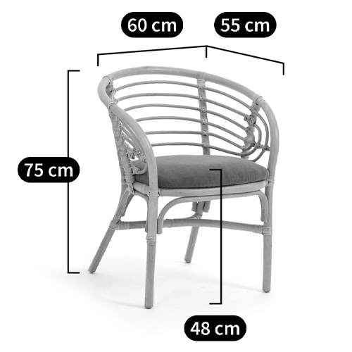 Кресло из ротанга с сиденьем из велюра Vini Rattan Armchair Кресло из ротанга с сиденьем из велюра Vini Rattan Armchair в Костроме