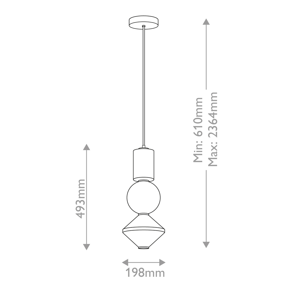 Подвесной светильник белого цвета с тремя геометрическими плафонами Alora Mood в Костроме