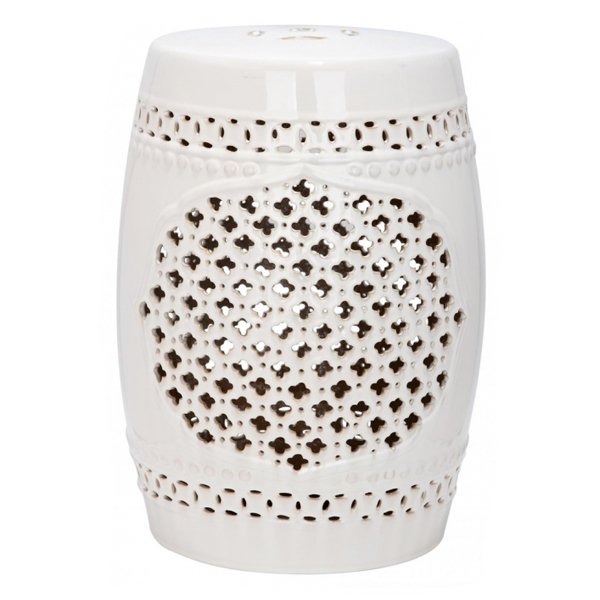 Керамический табурет Quatrefoil Garden Stool - White Белый Керамический табурет Quatrefoil Garden Stool - White Белый в Костроме | Loft Concept