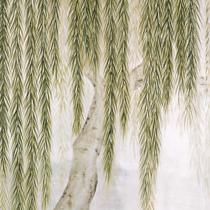 Обои ручная роспись Willow Original colourway on Tarnished Silver gilded paper Обои ручная роспись Willow Original colourway on Tarnished Silver gilded paper в Костроме | Loft Concept