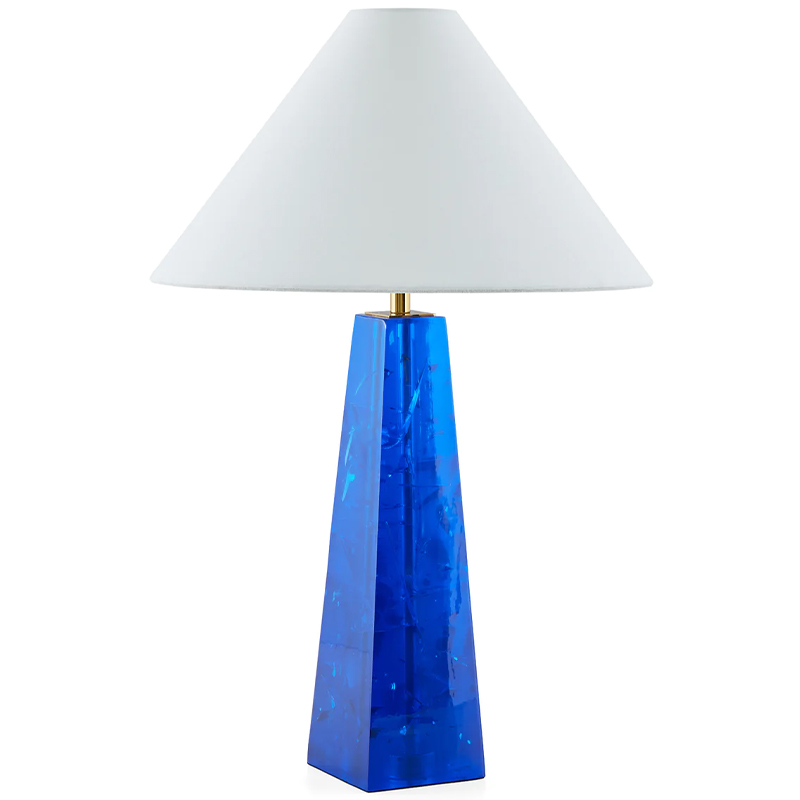 Настольная лампа Jonathan Adler Prisma Table Lamp Blue Белый Синий Латунь Настольная лампа Jonathan Adler Prisma Table Lamp Blue Белый Синий Латунь в Костроме | Loft Concept