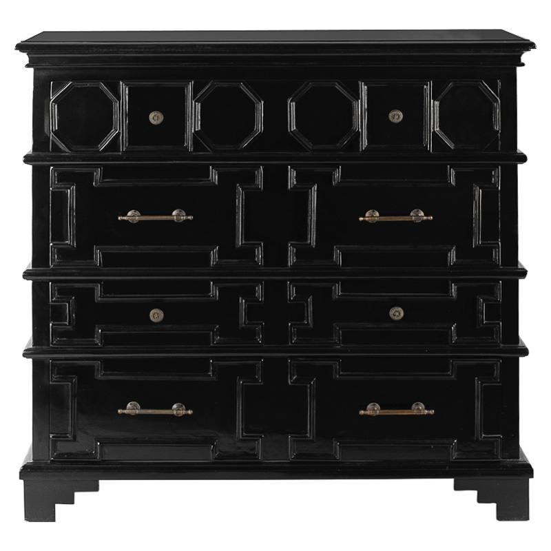 Комод с 4-мя ящиками Chest Beaux Art Черный Черный Комод с 4-мя ящиками Chest Beaux Art Черный Черный в Костроме | Loft Concept