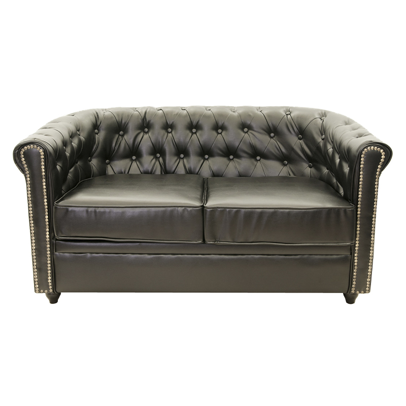 Диван кожаный на деревянных ножках из массива березы Caleb Leather Seating black Черный Диван кожаный на деревянных ножках из массива березы Caleb Leather Seating black Черный в Костроме | Loft Concept
