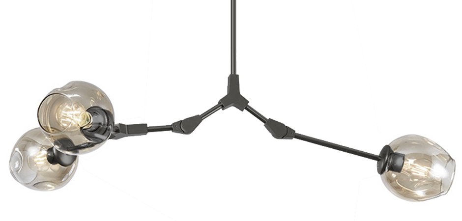 Люстра Сrumpled Glass Bubble Chandelier Gray 3 плафона Люстра Сrumpled Glass Bubble Chandelier Gray 3 плафона - Loft-Concept в Костроме
