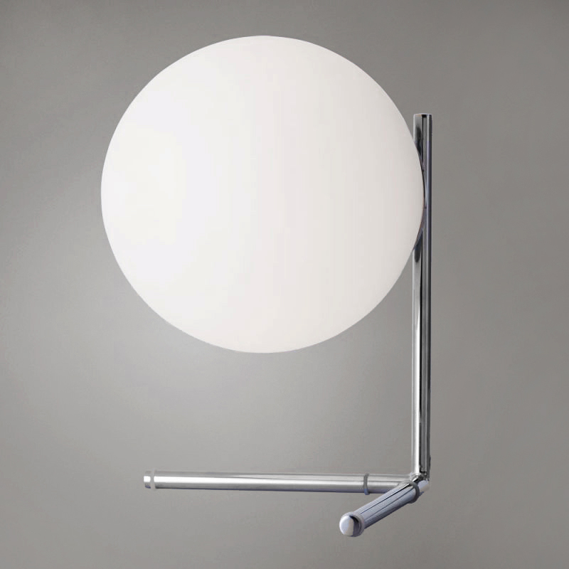 Настольная лампа IC Lighting Flos Table Chrome Хром Прозрачный белый Настольная лампа IC Lighting Flos Table Chrome Хром Прозрачный белый в Костроме | Loft Concept