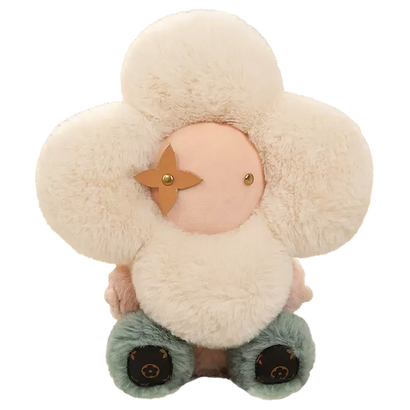 Декоративная подушка стиль Louis Vuitton Doudou Vivienne Flower Toy Бежевый Зеленый шалфей Коричневый Декоративная подушка стиль Louis Vuitton Doudou Vivienne Flower Toy Бежевый Зеленый шалфей Коричневый в Костроме | Loft Concept