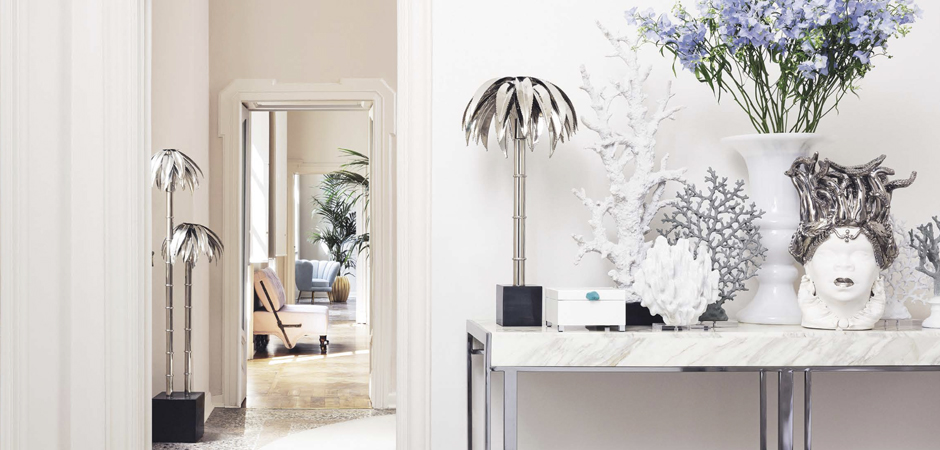 Настольная лампа TABLE LAMP PALMERY Silver Настольная лампа TABLE LAMP PALMERY Silver - Loft-Concept в Костроме