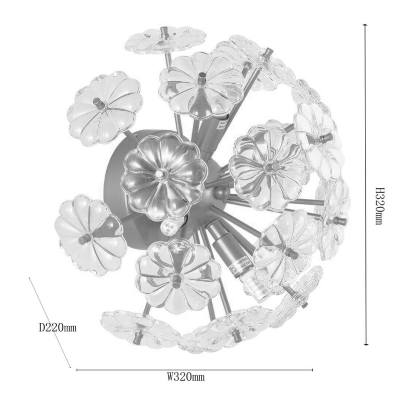 Бра Glass Flowers Sputnik Wall Lamp Бра Glass Flowers Sputnik Wall Lamp в Костроме