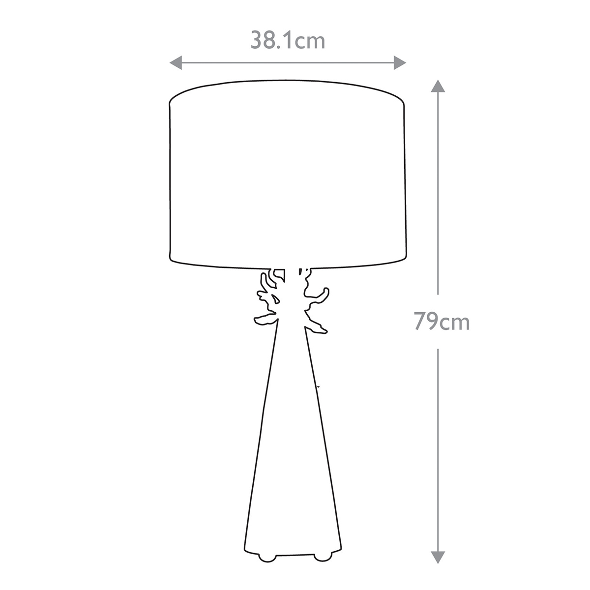 Настольная лампа с декоративным элементом золотого цвета и цилиндрическим абажуром из папье-маше светлого оттенка Flambeau в Костроме