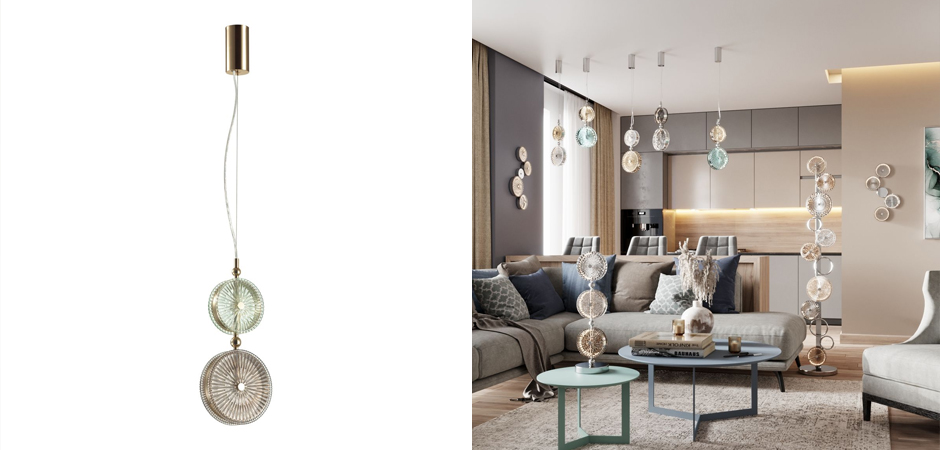Подвесной светодиодный светильник Peony Green&Brown Подвесной светодиодный светильник Peony Green&Brown - Loft-Concept в Костроме