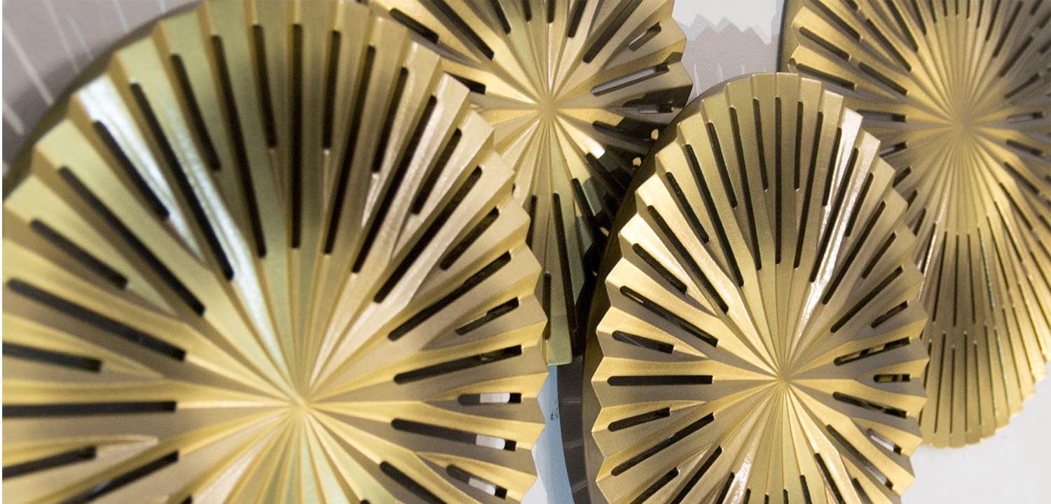 Арт-объект Apollo Brown and Gold Wall Plaque Disc gap 4 - фото