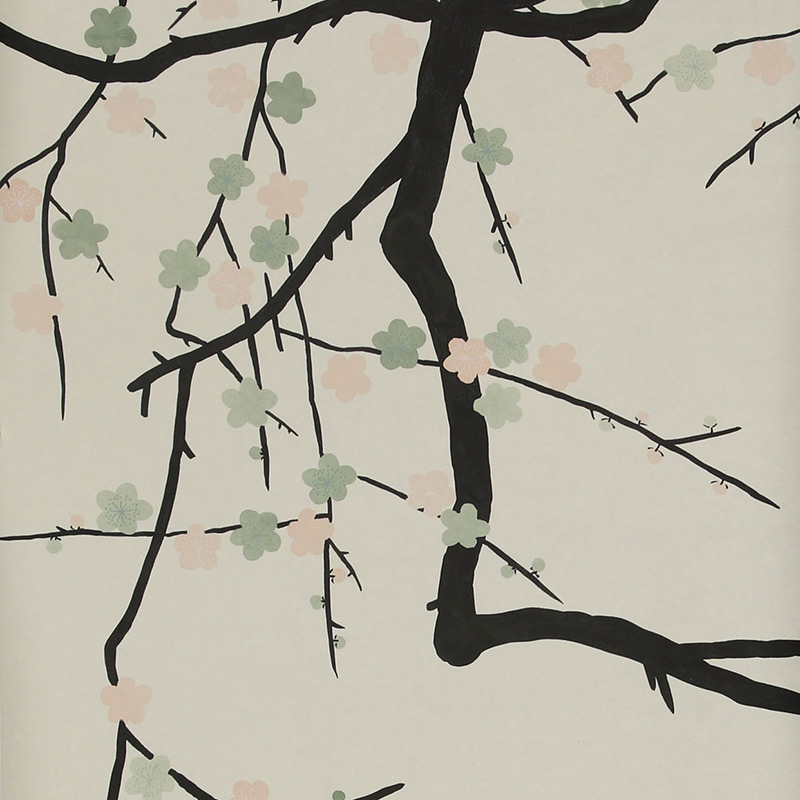 Обои ручная роспись Plum Blossom Special Colourway on Bleached White dyed silk Обои ручная роспись Plum Blossom Special Colourway on Bleached White dyed silk в Костроме | Loft Concept