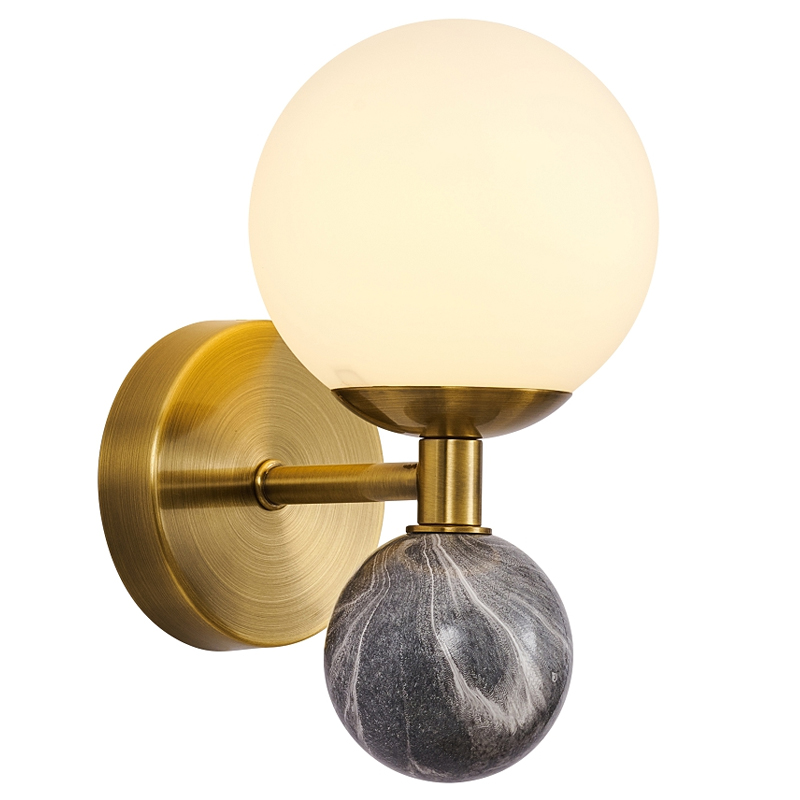 Бра Black Marble Decor Белый Черный Мрамор Nero Латунь Бра Black Marble Decor Белый Черный Мрамор Nero Латунь в Костроме | Loft Concept