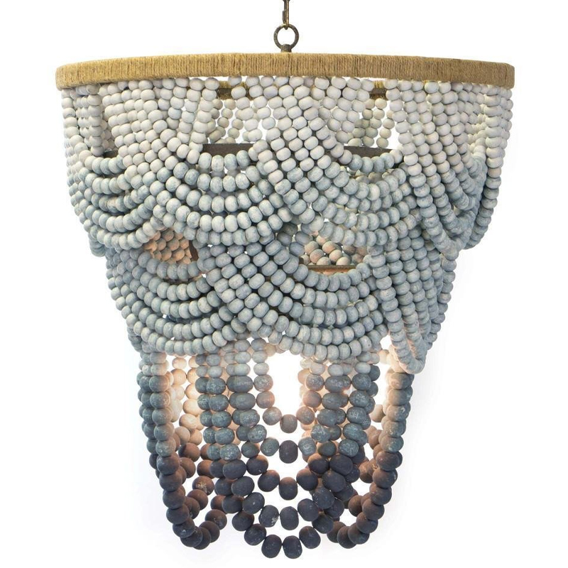 Многоярусная люстра украшенная круглыми бусами Gradient Grey Chandelier Серо-голубой Молочный Песочный Многоярусная люстра украшенная круглыми бусами Gradient Grey Chandelier Серо-голубой Молочный Песочный в Костроме | Loft Concept
