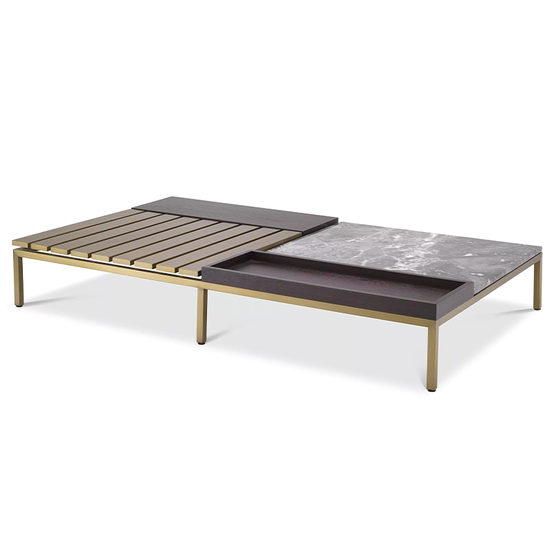 Кофейный стол Eichholtz Coffee Table Forma Латунь Серый Коричневый Кофейный стол Eichholtz Coffee Table Forma Латунь Серый Коричневый в Костроме | Loft Concept