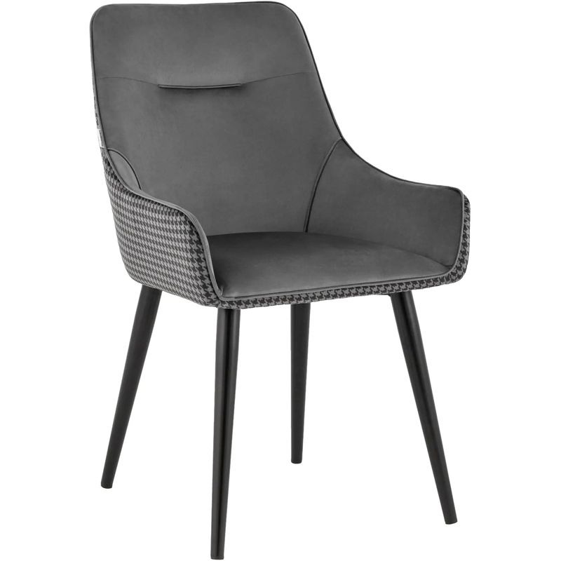 Стул Joan Chair Ткань Гусиная Лапка Серый Черный Стул Joan Chair Ткань Гусиная Лапка Серый Черный в Костроме | Loft Concept