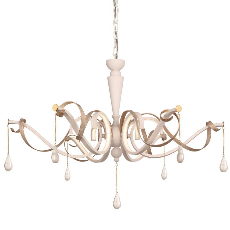 Люстра Morris Chandelier white Белый Перламутровый Белое золото винтаж Люстра Morris Chandelier white Белый Перламутровый Белое золото винтаж в Костроме | Loft Concept