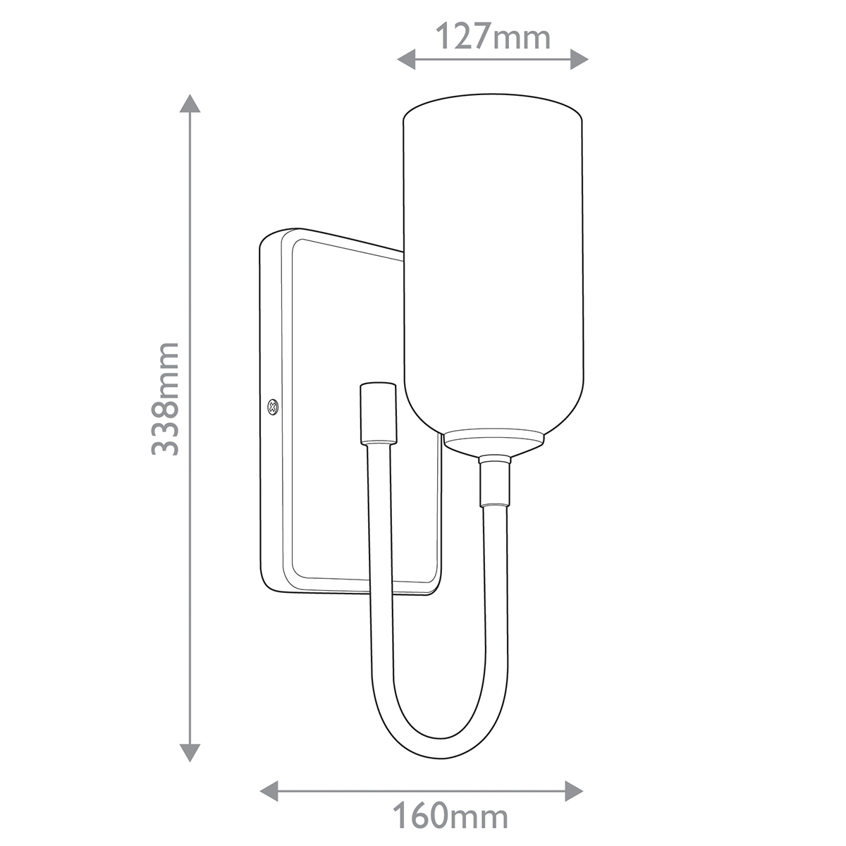  Бра с прямоугольным черным основанием и белым матовым цилиндрическим плафоном Kichler в Костроме