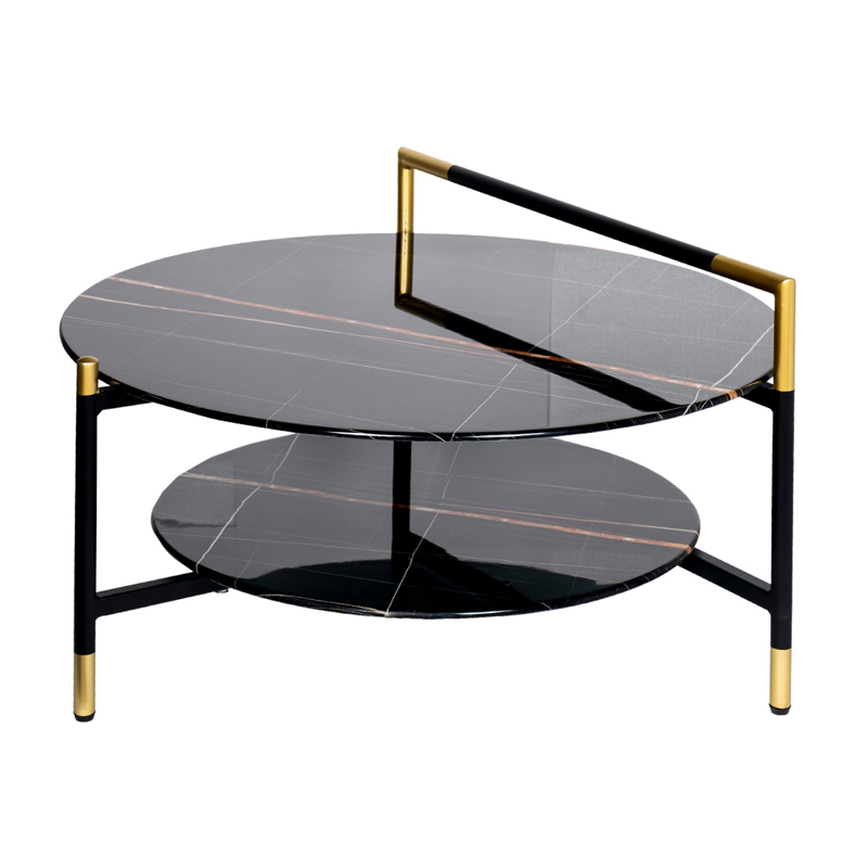 Кофейный столик Coffee Table CARTER 80 Черный Золотой Кофейный столик Coffee Table CARTER 80 Черный Золотой в Костроме | Loft Concept