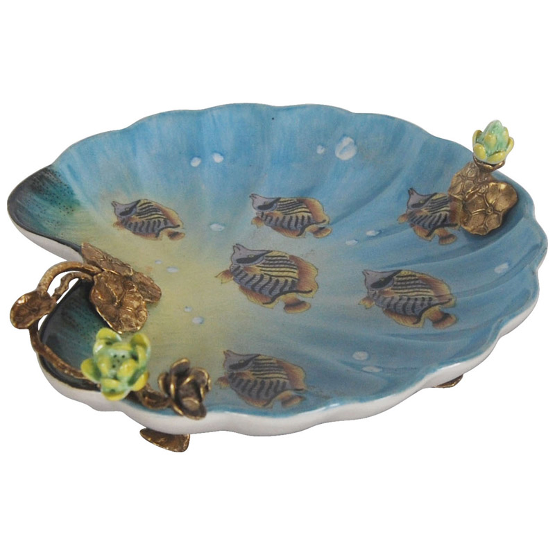 Блюдо Dish Blue Shell Бронза Голубой Блюдо Dish Blue Shell Бронза Голубой в Костроме | Loft Concept