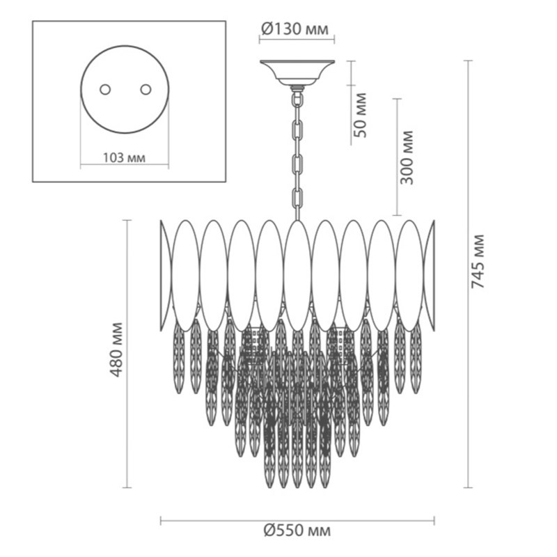 Люстра KEBO KING CHANDELIER four cascades D 55 Люстра KEBO KING CHANDELIER four cascades D 55 в Костроме