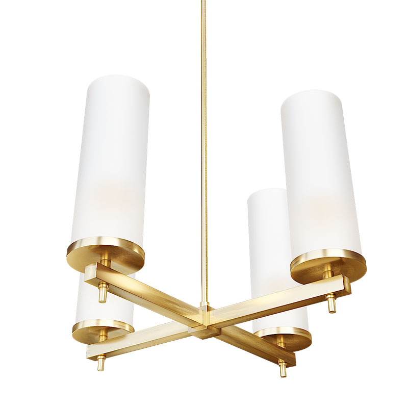 Люстра Дизайнерская Candle Holder 4 лампы Латунь Белый Люстра Дизайнерская Candle Holder 4 лампы Латунь Белый в Костроме | Loft Concept