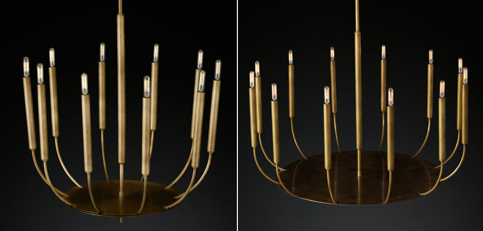 Люстра RH Quenouilles Round Chandelier brass Люстра RH Quenouilles Round Chandelier brass - Loft-Concept в Костроме