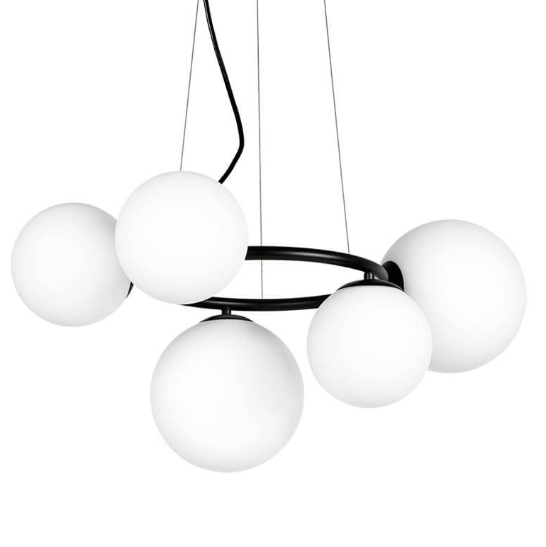 Люстра Bubbles on Ring Chandelier Black Белый Черный Люстра Bubbles on Ring Chandelier Black Белый Черный в Костроме | Loft Concept