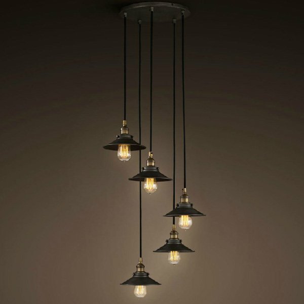 Люстра Loft Cone Pendant 5 Черный Люстра Loft Cone Pendant 5 Черный в Костроме | Loft Concept
