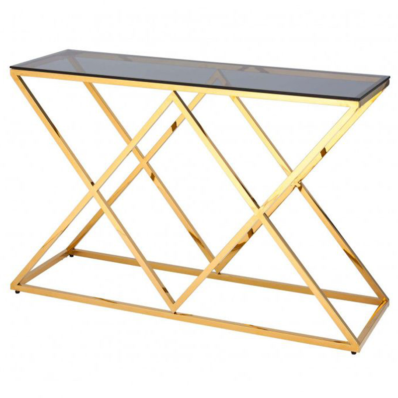 Консоль Milan Console Прозрачное Стекло Золотой Консоль Milan Console Прозрачное Стекло Золотой в Костроме | Loft Concept