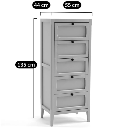 Комод узкий с 5-ю ящиками черный Silva Black Chest of Drawers Комод узкий с 5-ю ящиками черный Silva Black Chest of Drawers в Костроме