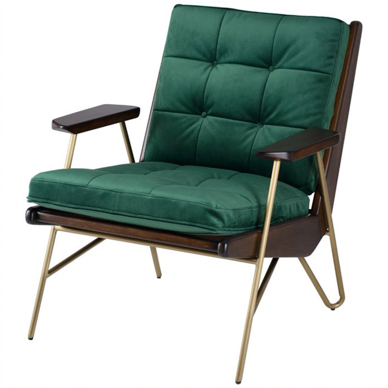 Кресло Gelver Chair green Зеленый матовое золото Коричневый Кресло Gelver Chair green Зеленый матовое золото Коричневый в Костроме | Loft Concept